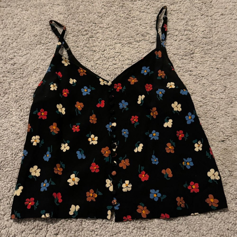 Cropped floral Madewell tank top in 00